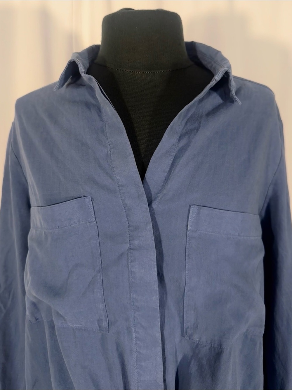 Cloth & Stone Blue Tie-Front Surf Shirt - Picture 6 of 10